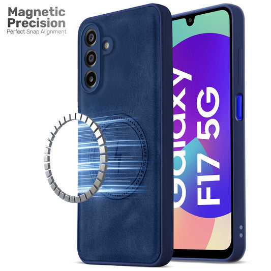 Refined PU Leather Case for Samsung F17 5G , with Support for MagSafe & Wireless Accessories