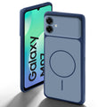 Dual tone silicone Blue back cover for Samsung M07 showing camera protection and design