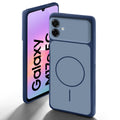 Dual tone silicone Blue back cover for Samsung M17e 5G showing camera protection and design