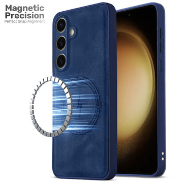 Refined PU Leather Case for Samsung S24 5G , with Support for MagSafe & Wireless Accessories
