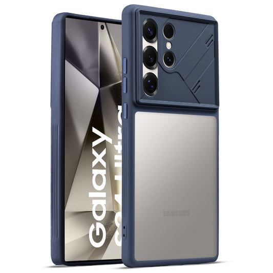 Premium Frosted Back Cover with Textured Camera Design & Metal-Look Buttons for Samsung S24 Ultra 5G