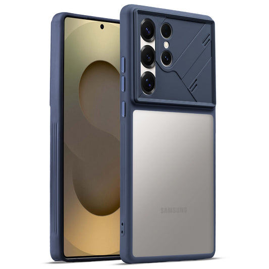 Premium Frosted Back Cover with Textured Camera Design & Metal-Look Buttons for Samsung S25 Ultra 5G