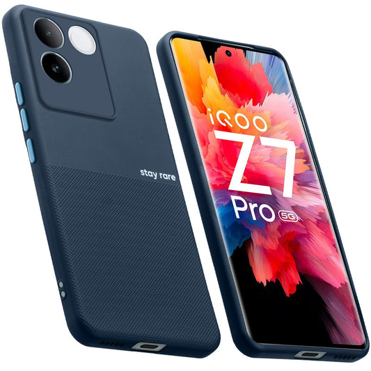 Premium Silicone Textured Case With Camera Protection & Inner Microfiber Lining Back Cover For Vivo T2 Pro 5G
