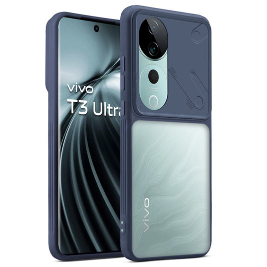Premium Frosted Back Cover with Textured Camera Design & Metal-Look Buttons for Vivo T3 Ultra 5G