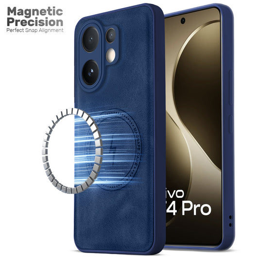 Refined PU Leather Case for Vivo T4 Pro 5G , with Support for MagSafe & Wireless Accessories