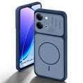 Blue back cover for Vivo T5 Lite 5G with camera cut protection and ring design on back side.