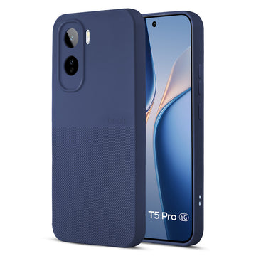 Durable Silicone Matte Back Cover with Textured Grip & Raised Camera Edges for Vivo T5 Pro 5G