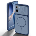 Blue back cover for Vivo T5 Pro 5G with camera cut protection and ring design on back side.
