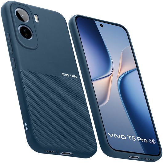 Matte Grip Silicone Case With Camera Protection & Microfiber Lining For Vivo T5 Pro 5G