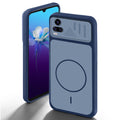 Blue back cover for Vivo V20 with camera cut protection and ring design on back side.