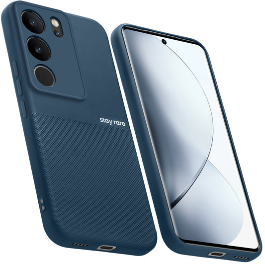 Matte Grip Silicone Case With Camera Protection & Microfiber Lining For Vivo V29 5G