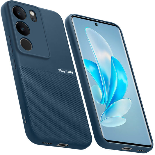 Matte Grip Silicone Case With Camera Protection & Microfiber Lining For Vivo V29 Pro 5G