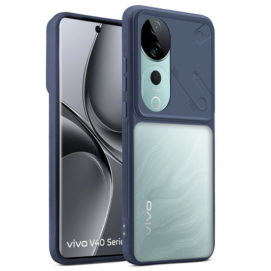 Premium Frosted Back Cover with Textured Camera Design & Metal-Look Buttons for Vivo V40 Pro 5G