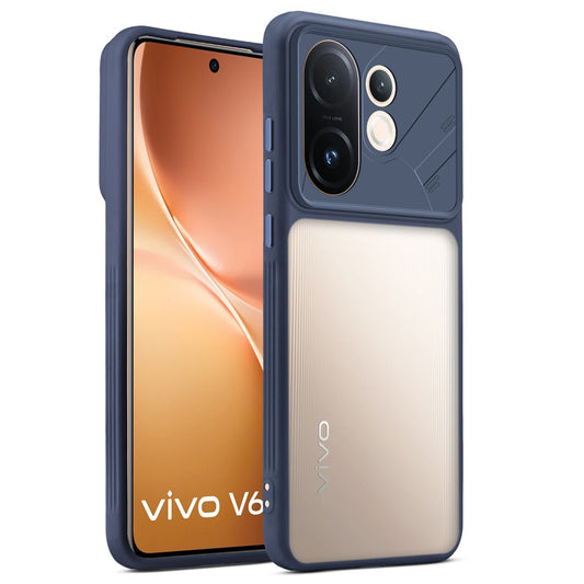Premium Frosted Back Cover with Textured Camera Design & Metal-Look Buttons for Vivo V60 5G
