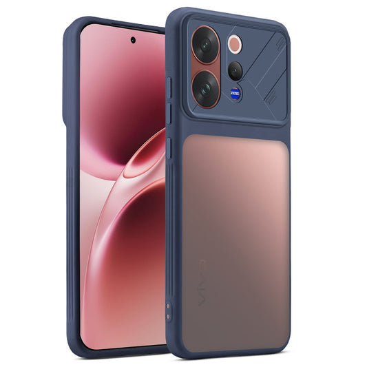 Premium Frosted Back Cover with Textured Camera Design & Metal-Look Buttons for Vivo V70 5G