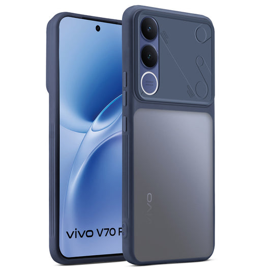 Premium Frosted Back Cover with Textured Camera Design & Metal-Look Buttons for Vivo V70 FE 5G