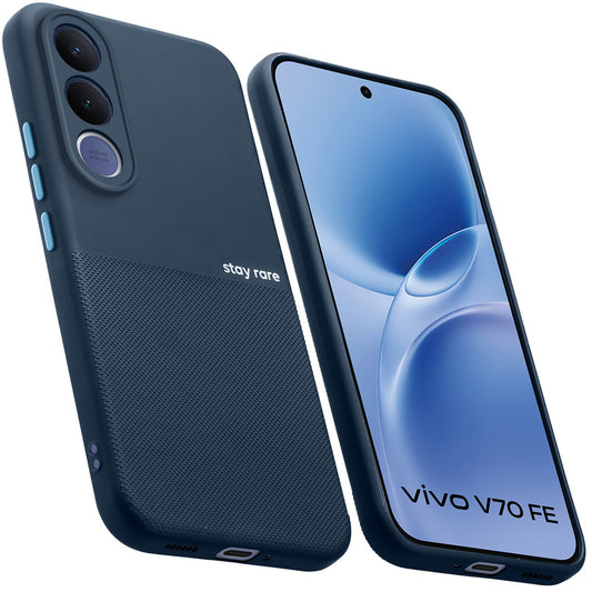 Premium Silicone Textured Case With Camera Protection & Inner Microfiber Lining Back Cover For Vivo V70 FE 5G
