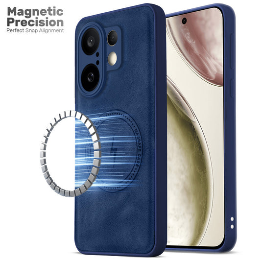 Refined PU Leather Case for Vivo X200 FE 5G , with Support for MagSafe & Wireless Accessories
