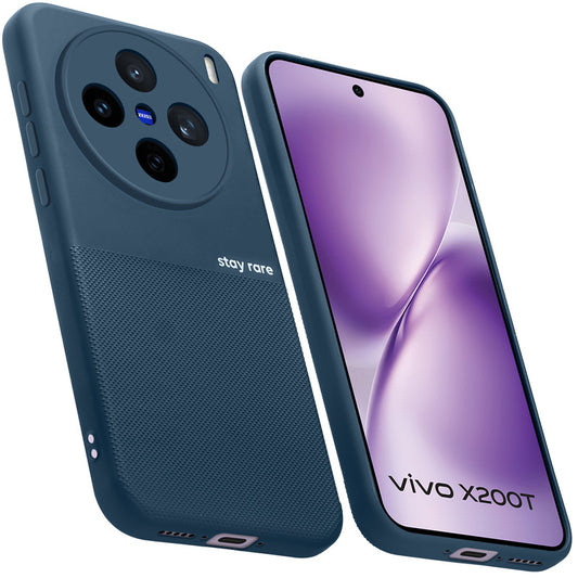 Matte Grip Silicone Case With Camera Protection & Microfiber Lining For Vivo X200T 5G
