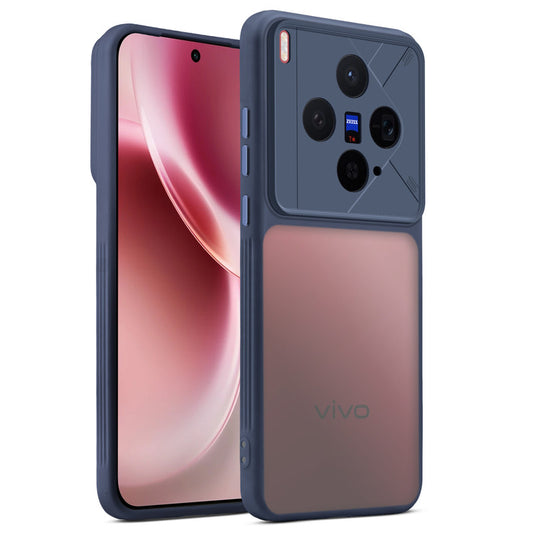 Premium Frosted Back Cover with Textured Camera Design & Metal-Look Buttons for Vivo X300 5G