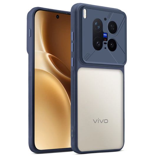 Premium Frosted Back Cover with Textured Camera Design & Metal-Look Buttons for Vivo X300 Pro 5G