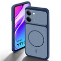 Blue back cover for Vivo Y11 5G with camera cut protection and ring design on back side.