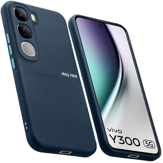 Premium Silicone Textured Case With Camera Protection & Inner Microfiber Lining Back Cover For Vivo Y300 5G