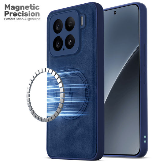 Refined PU Leather Case for Xiaomi 15 5G , with Support for MagSafe & Wireless Accessories