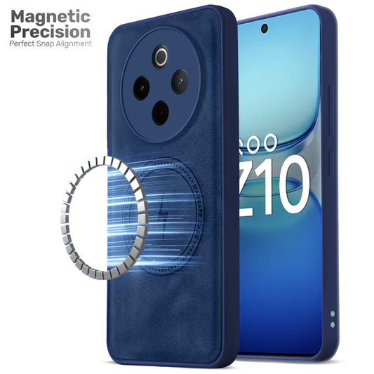 Refined PU Leather Case for iQOO Z10 5G , with Support for MagSafe & Wireless Accessories