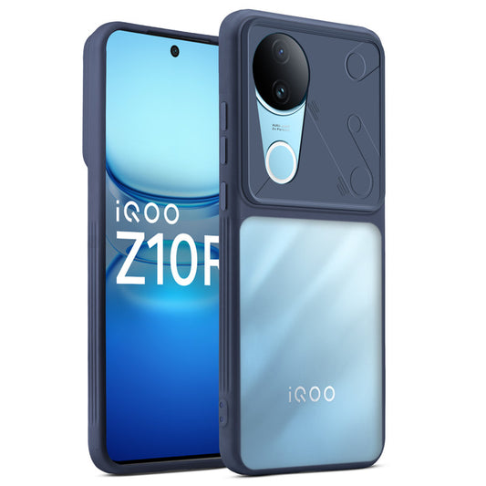 Premium Frosted Back Cover with Textured Camera Design & Metal-Look Buttons for iQOO Z10R 5G