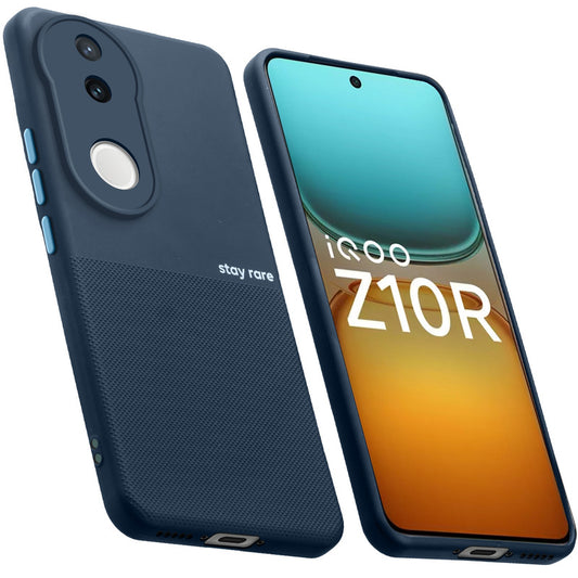 Premium Silicone Textured Case With Camera Protection & Inner Microfiber Lining Back Cover For iQOO Z10R 5G