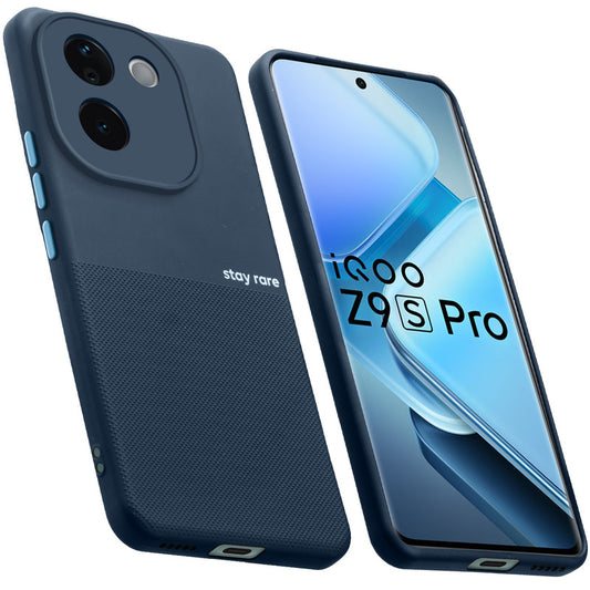 Premium Silicone Textured Case With Camera Protection & Inner Microfiber Lining Back Cover For iQOO Z9s Pro 5G