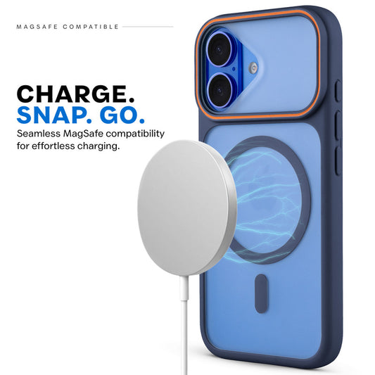 Premium MagSafe Case for Apple iPhone 16 with Frosted Back, Soft Silicone Edges & Raised Camera Protection