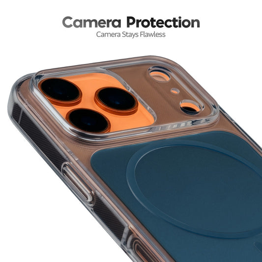 Silicone Hybrid Hard Back Cover with Wireless Charging Support for Apple iphone 17 Pro Max
