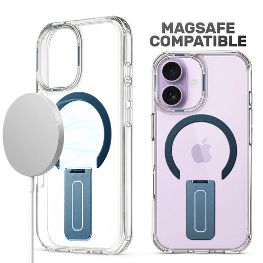Clear Case with Kickstand & Wireless Charging Support For Apple iPhone 17
