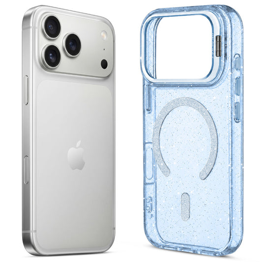 Apple iPhone 18 Pro Max Luxury Glitter Case with Hard Back, Soft TPU Edges, Camera Ring Stand & MagSafe Compatibility