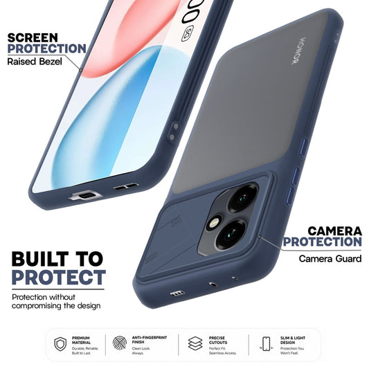 Premium Frosted Back Cover with Textured Camera Design & Metal-Look Buttons for Honor 400 5G