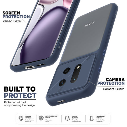 Premium Frosted Back Cover with Textured Camera Design & Metal-Look Buttons for Honor X9C 5G
