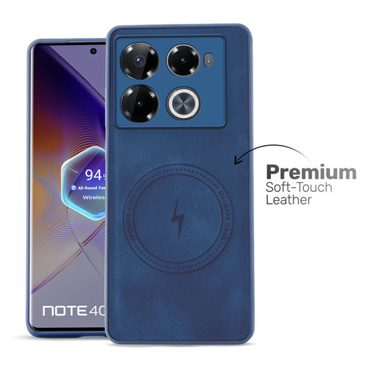 Refined PU Leather Case for Infinix Note 40 Pro 5G , with Support for MagSafe & Wireless Accessories