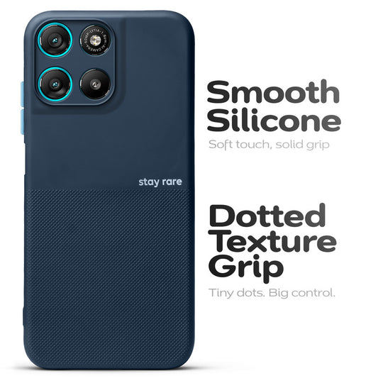 Premium Silicone Textured Case With Camera Protection & Inner Microfiber Lining Back Cover For Motorola G67 Power 5G
