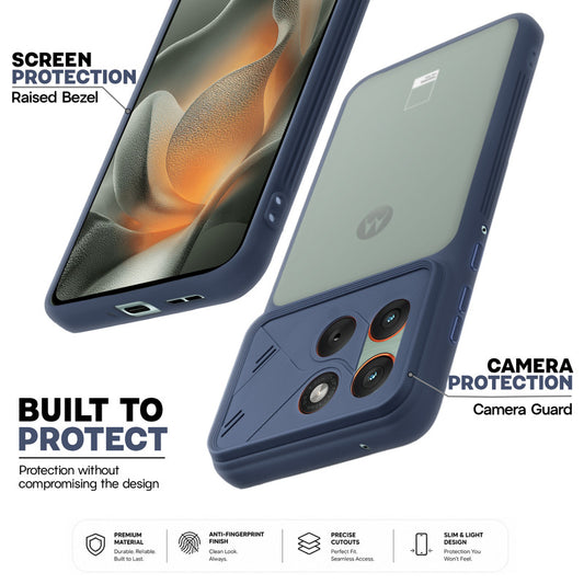 Premium Frosted Back Cover with Textured Camera Design & Metal-Look Buttons for Motorola Moto Edge 70 5G