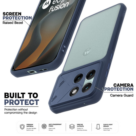 Premium Frosted Back Cover with Textured Camera Design & Metal-Look Buttons for Motorola Moto Edge 70 Fusion 5G