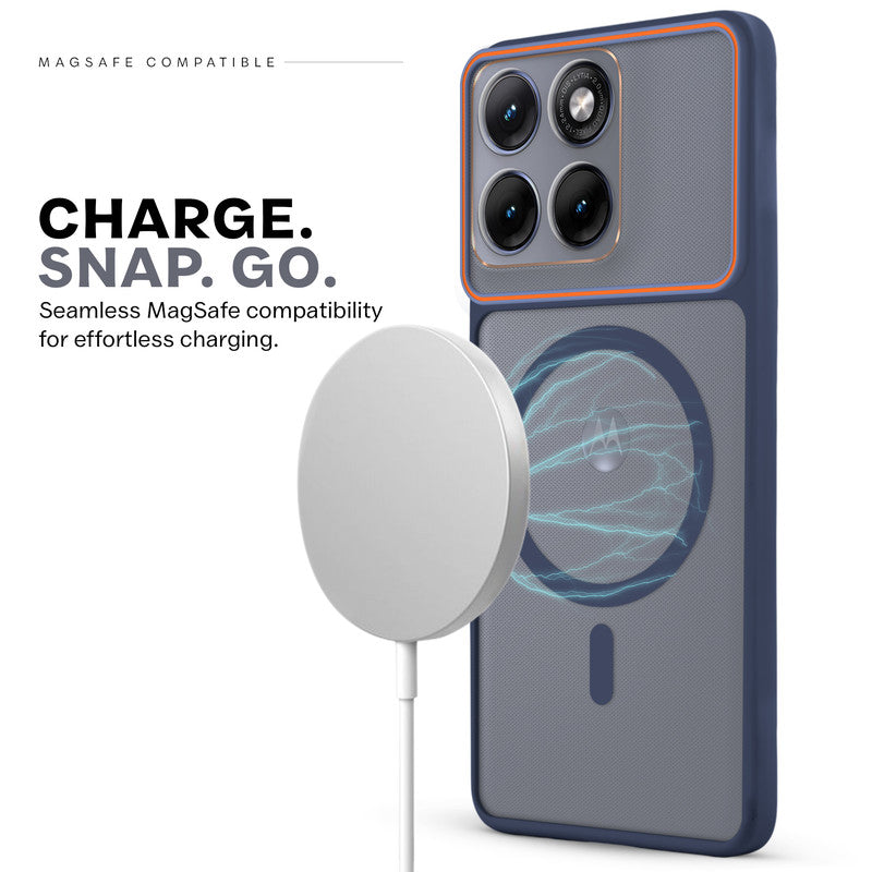 Premium Magnetic Case for Motorola Moto Edge 70 Fusion 5G with Frosted Back, Soft Silicone Edges & Raised Camera Protection
