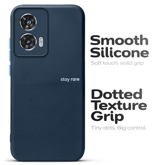 Premium Silicone Textured Case With Camera Protection & Inner Microfiber Lining Back Cover For Motorola Moto G96 5G