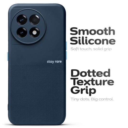 Premium Silicone Textured Case With Camera Protection & Inner Microfiber Lining Back Cover For OnePlus 11R 5G