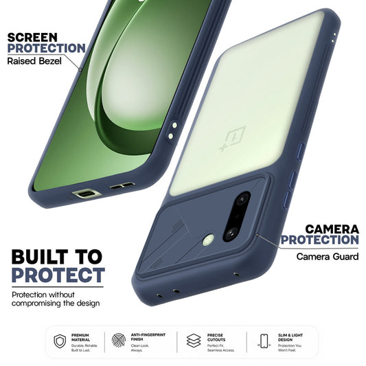 Premium Frosted Back Cover with Textured Camera Design & Metal-Look Buttons for OnePlus 15R 5G