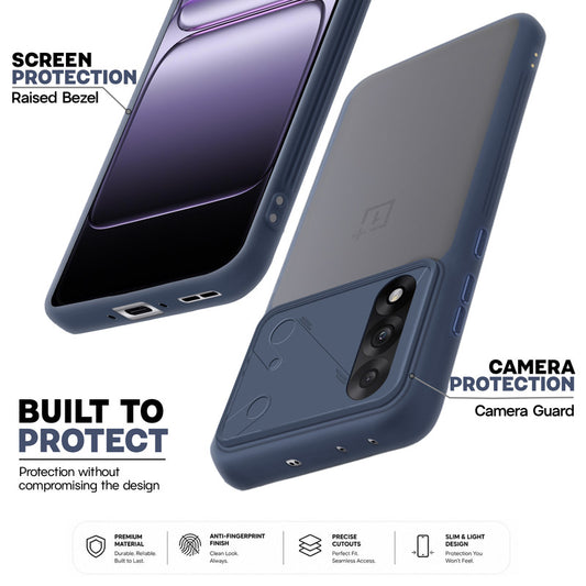Premium Frosted Back Cover with Textured Camera Design & Metal-Look Buttons for OnePlus Nord 5 5G