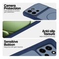 Blue phone case for OnePlus Nord 6 5G showing camera safety edges, anti slip side grip and easy press button covers.