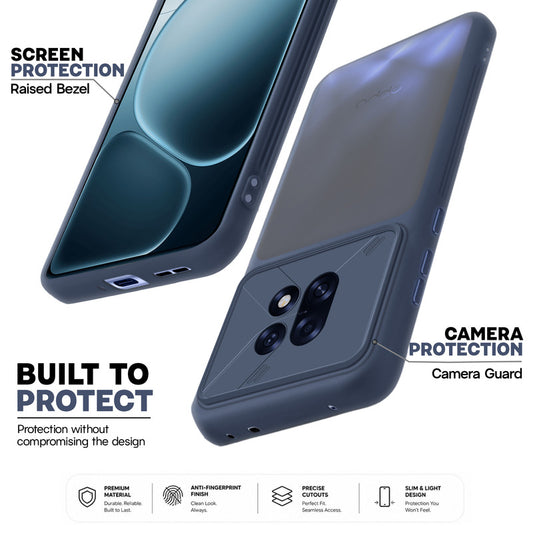 Premium Frosted Back Cover with Textured Camera Design & Metal-Look Buttons for Oppo F31 Pro Plus 5G