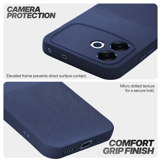 Durable Silicone Matte Back Cover with Textured Grip & Raised Camera Edges for Oppo F33 Pro 5G